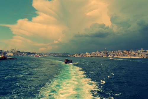 Bay, City, and Skyline in Istanbul, Turkey free photo