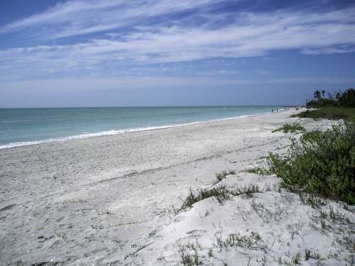 Beach near the western end of Sanibel in Florida free photo