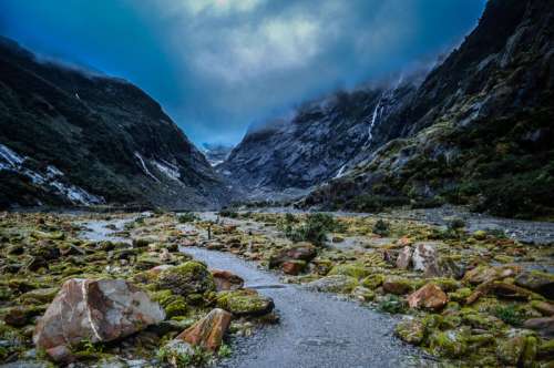 Beautiful cloudy landscape in New Zealand free photo