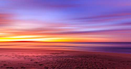 Beautiful landscape, sunset, and dusk on the beach at Sydney, New South Wales, Australia free photo