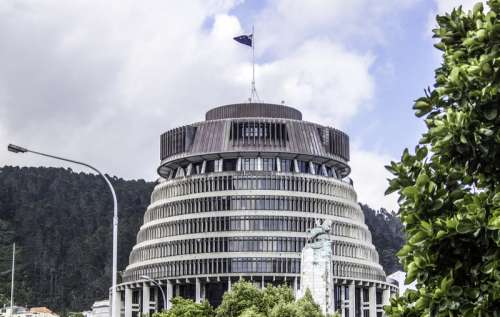 Beehive building in Wellington, New Zealand free photo