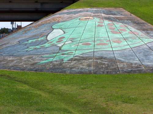 Big Frog Mural on the Ground in Rayne, Louisiana free photo