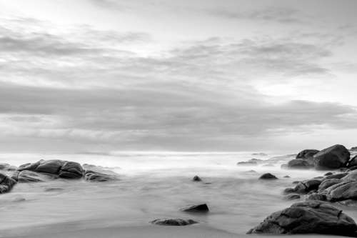 Black and White Shoreline landscape of South Africa free photo