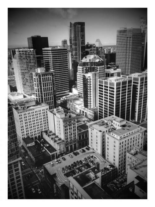 Black and White Skyscrapers in Vancouver, British Columbia, Canada free photo