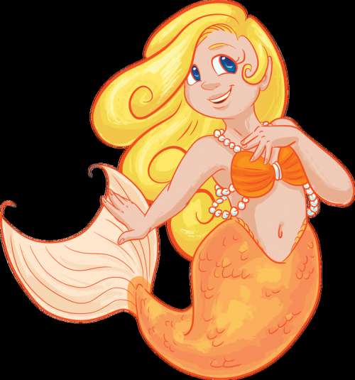 Blonde Mermaid Vector Clipart free photo