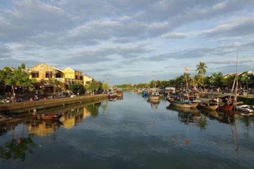 Boats on the River in Hoi An, Vietnam free photo