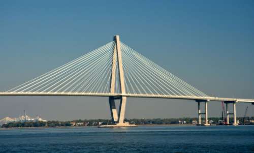 Bridge across the bay in Charleston, South Carolina free photo