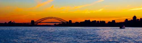 Bridge across the Harbor with skyline in Sydney, New South Wales, Australia free photo