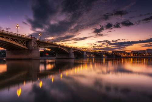 Bridge over the River in Budapest, Hungary free photo