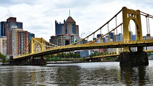 Bridge over the River in Pittsburgh, Pennsylvania free photo