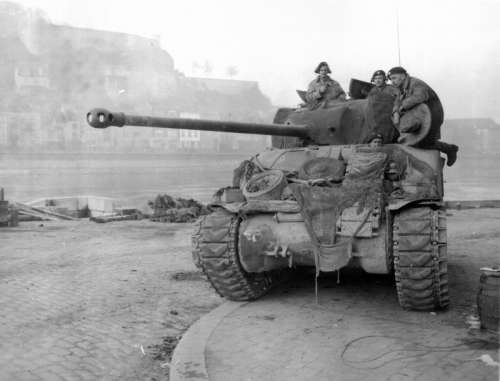 British Sherman Tank, the Firefly at the Battle of the Bulge, World War II free photo