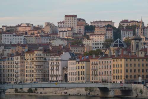 Buildings in Lyon, France free photo
