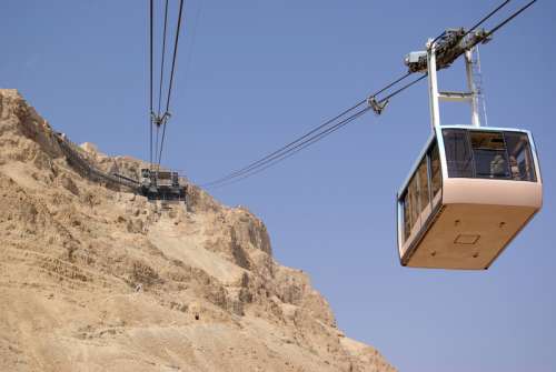 Cableway at Masada in Israel free photo