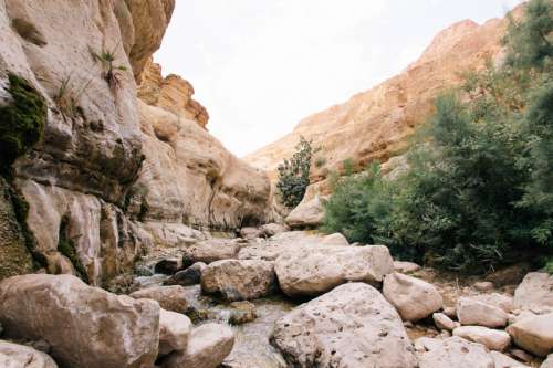 Canyon Landscape in Ein Gedi, Israel free photo