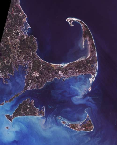 Cape of Islands satellite view in Cape Cod Massachusetts free photo