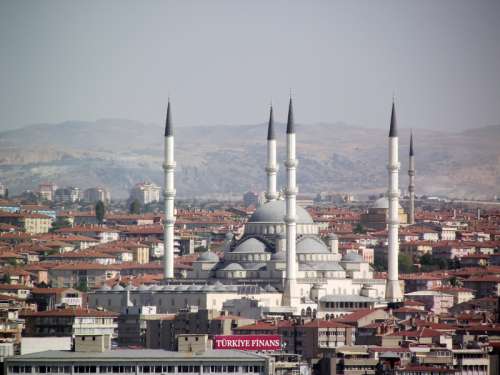 Cathedral and architecture in cityscape in Ankara, Turkey free photo