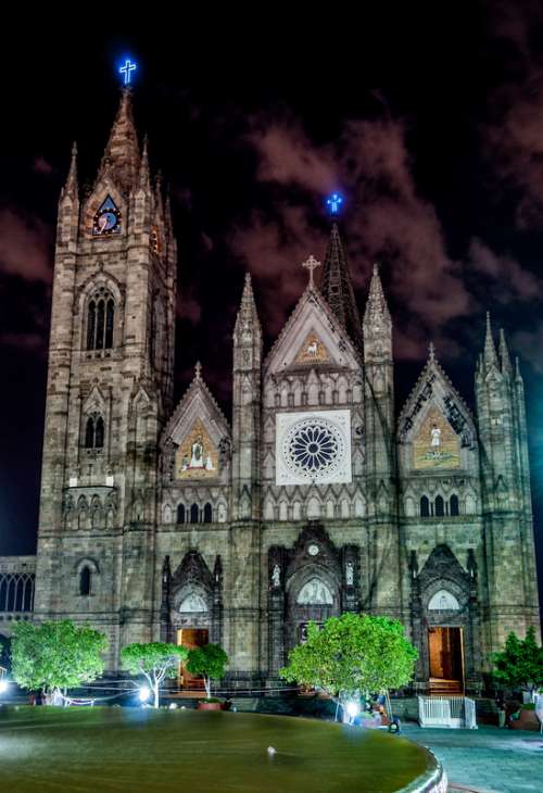 Cathedral of Guadalajera at Night in Mexico free photo