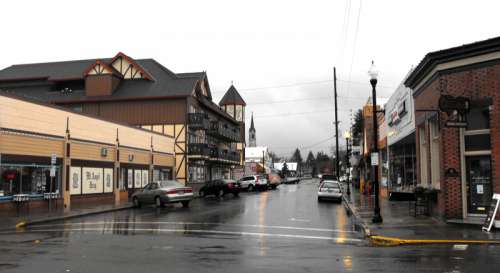Charles Street in central Mt. Angel in Oregon free photo