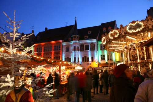 Christmas market in Mulhouse in France free photo