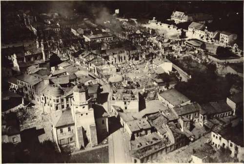 City of Wieluń, after bombing by the Luftwaffe during World War II free photo