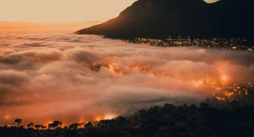 City Shrouded by Clouds in Cape Town, South Africa free photo