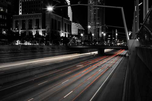 City Streets at night of Cincinnati, Ohio free photo