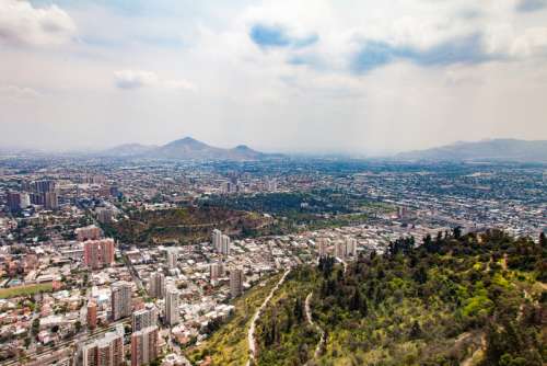 Cityscape and landscape in Santiago, Chile free photo