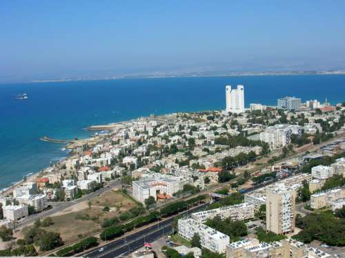 Cityscape and Urban Shoreline in Haifa, Israel free photo