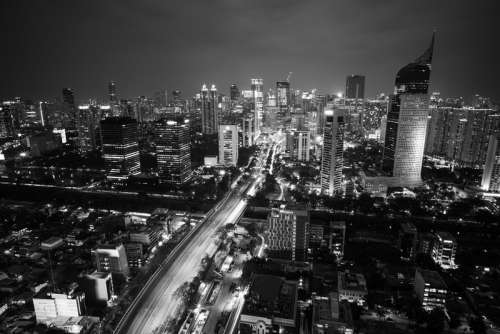 Cityscape of Central Jakarta in Indonesia free photo