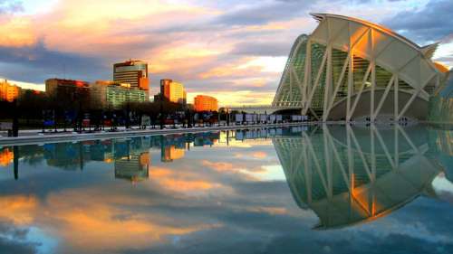 Cityscape of the city of arts and sciences in Valencia, Spain free photo