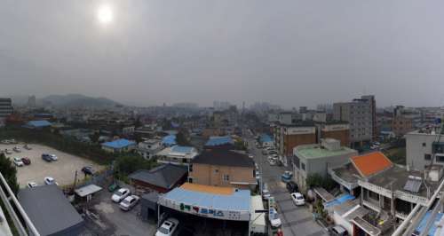 Cityscape under grey skies in Asan, South Korea free photo