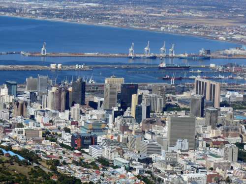 Cityscape view of Central Cape town, South Africa free photo