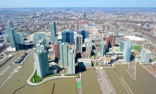 Cityscape with buildings and urban area in New Jersey free photo