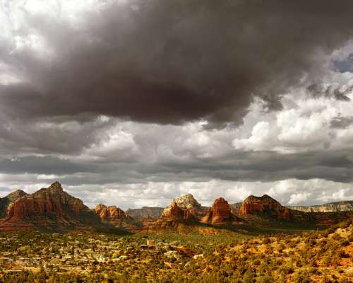 Clouds and Rocky hill Landscape in Sedona, Arizona free photo