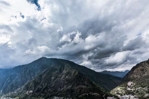 Clouds over Andorre in the Pyrenees free photo