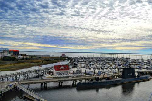 Clouds over the Harbor in Charleston, South Carolina free photo