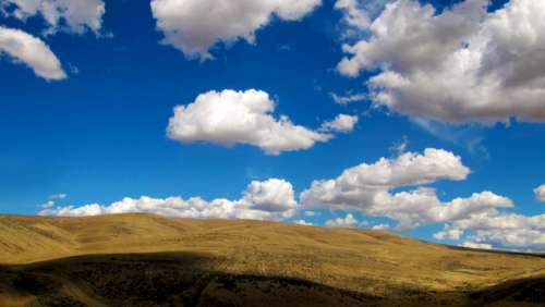 Clouds over the high plains in Washington free photo