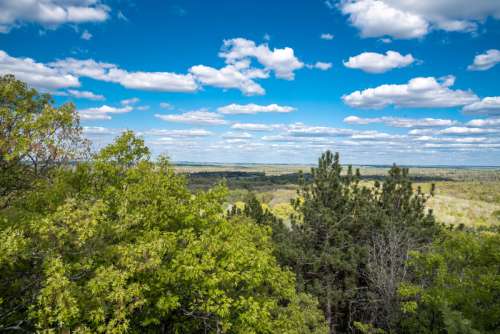 Clouds over the landscapes at Levis Mound, Wisconsin free photo