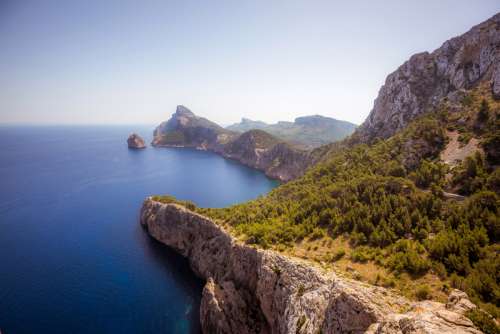 Coastline and scenic landscape in Mallorca, Spain free photo