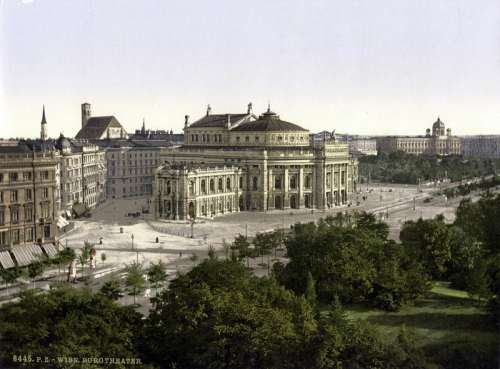 Color photo lithograph of Vienna, 1900 in Austria free photo