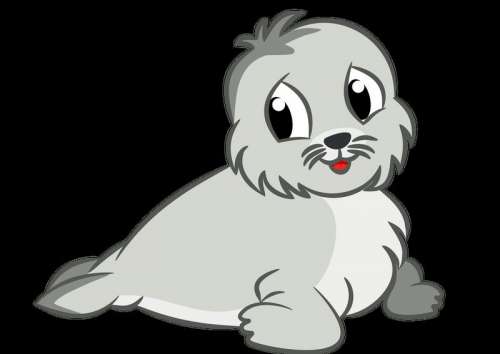 Cute Baby Seal Drawing vector clipart free photo