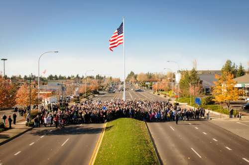 Dedication of Downtown Flag and Veterans Way in Federal Way, Washington free photo