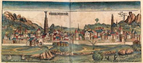 Depiction of Vienna in the Nuremberg Chronicle in 1493, Austria free photo