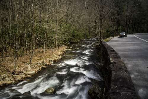 Downstream rapids in Great Smoky Mountains National Park, North Carolina free photo