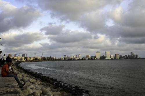 Downtown seen from Marine Drive in Mumbai, India free photo