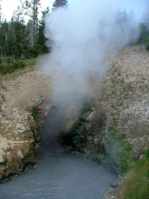 Dragon's Mouth in the Mud Volcano Area, Yellowstone National Park, Wyoming free photo