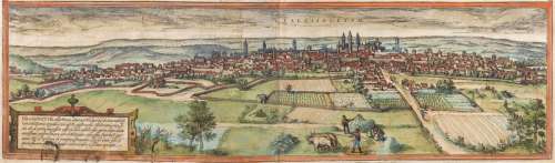 Drawing of Vallisoletum in 1574 in Spain free photo