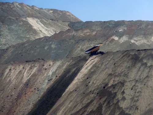 Dumping Waste Rock at Chuquicamata Copper Mine in Chile free photo