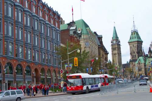 Elgin Street in downtown Ottawa, Ontario, Canada free photo