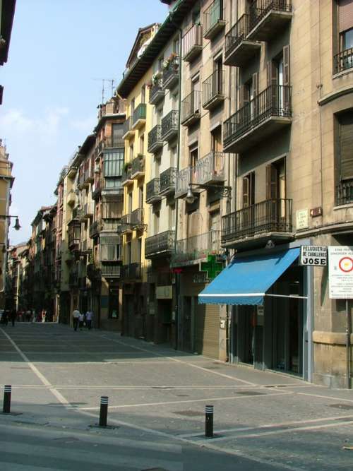 Estafeta Street in Pamplona, Spain free photo